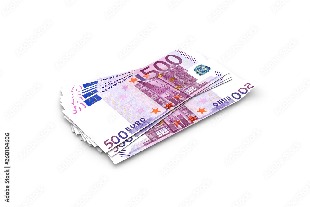 Stack of Five Hundred Euro Banknotes Render Stack of Five Hundred Euro Banknotes Render