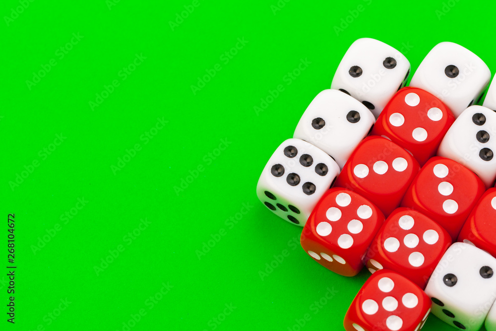 Sport dice on green background Sport dice on green background