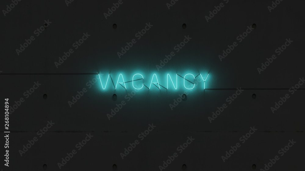 Vacancy neón celeste. Vacancy neón celeste.