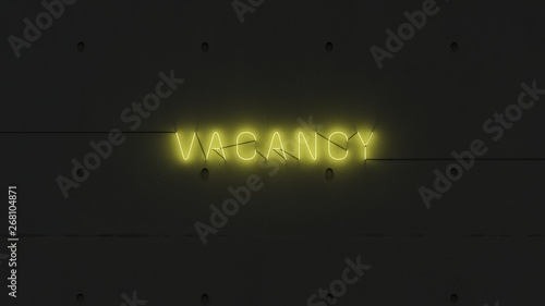 Tableau sur toile Vacancy neón amarillo.