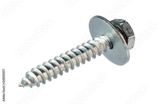 metal screw isolated on a white background