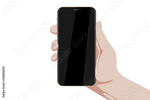 Hand mit Smartphone - Bildschirm aus Konzept