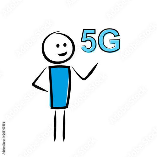 Strichmännchen mit 5G