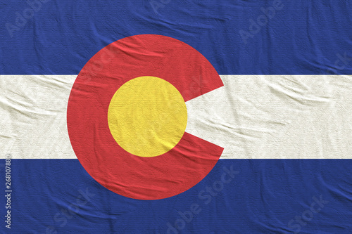 3d rendering of Colorado State flag photo