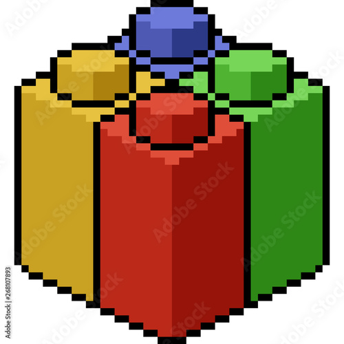 vector pixel art toy block