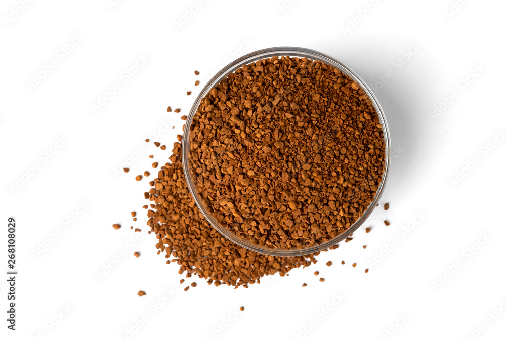 Granulated coffee isolated on white background. Granulated coffee isolated on white background.