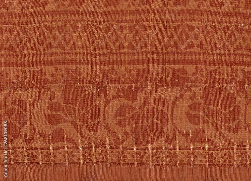 Fond orange textile à motifs abstraits