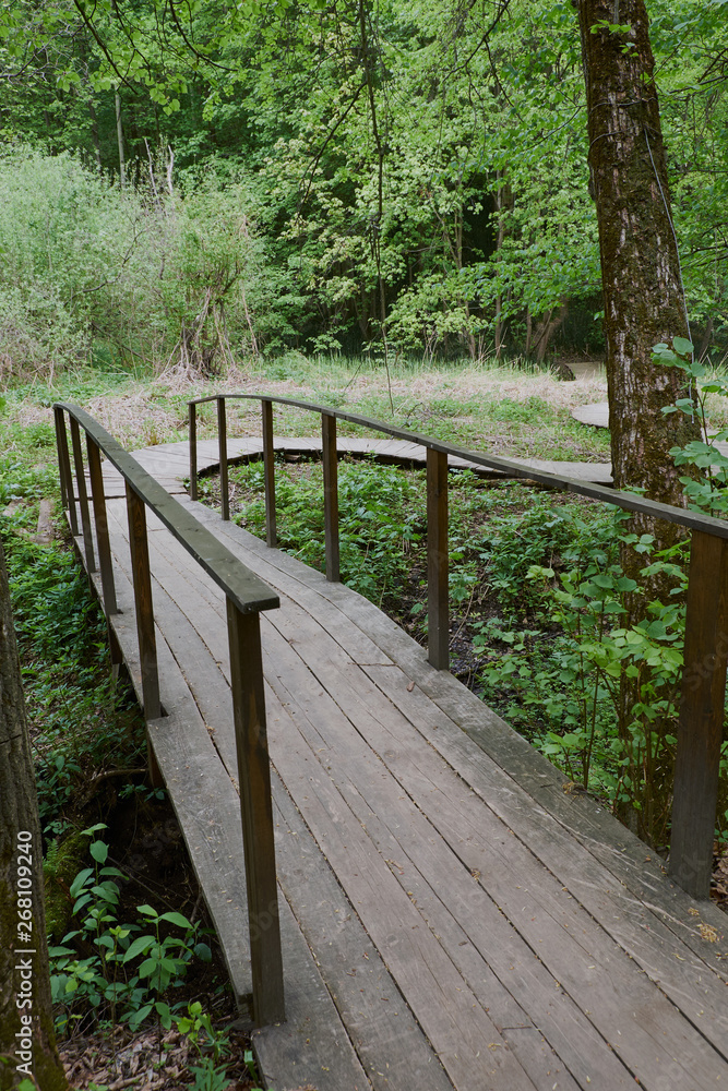 Obraz premium wooden flooring in the Park ladder bench