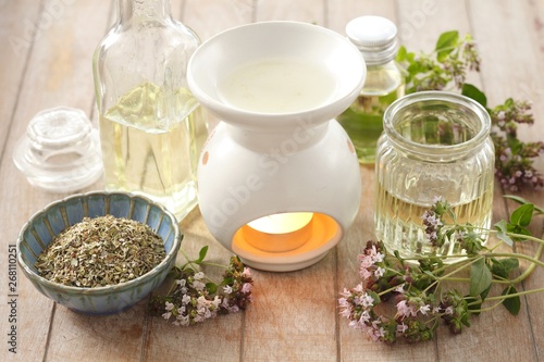 Oregano aromatherapeutic oil, diffuser