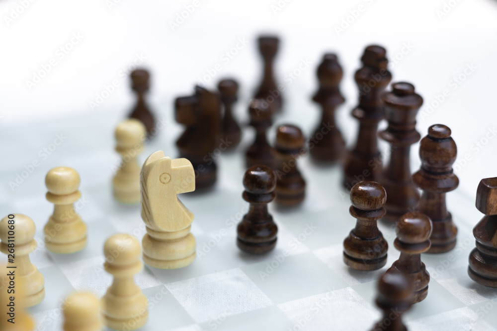 Chess board game, business competitive concept, encounter difficult situation, losing and winning Chess board game, business competitive concept, encounter difficult situation, losing and winning