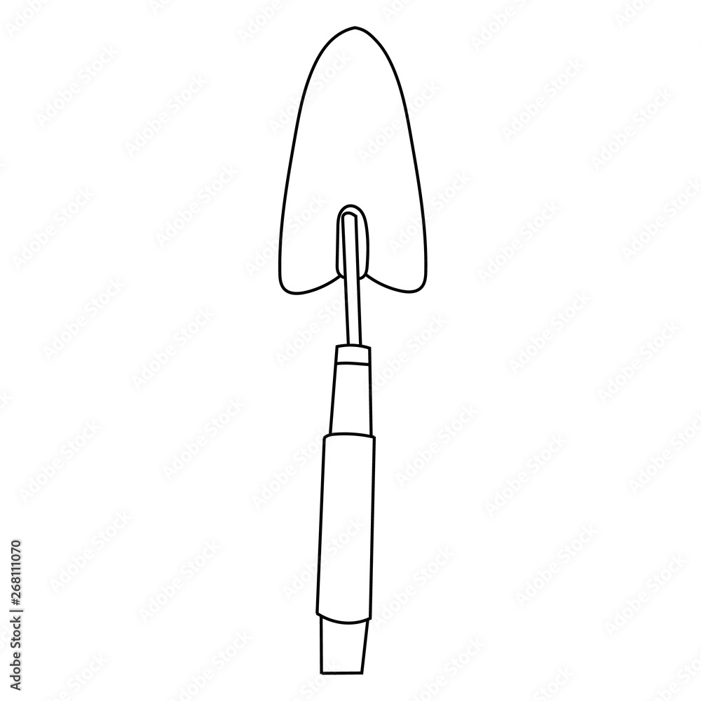 isolated, garden trowel, for working in the garden, sketch isolated, garden trowel, for working in the garden, sketch