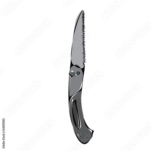 vector, isolated, garden knife, gray