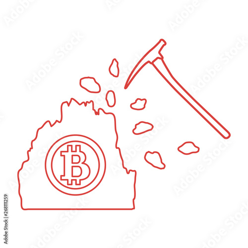Mining of bitcoins. Digital currency.