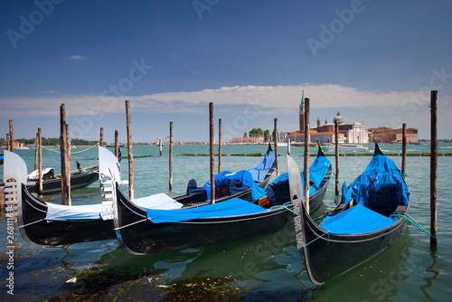 Gondolas on Grand Canal of Venice