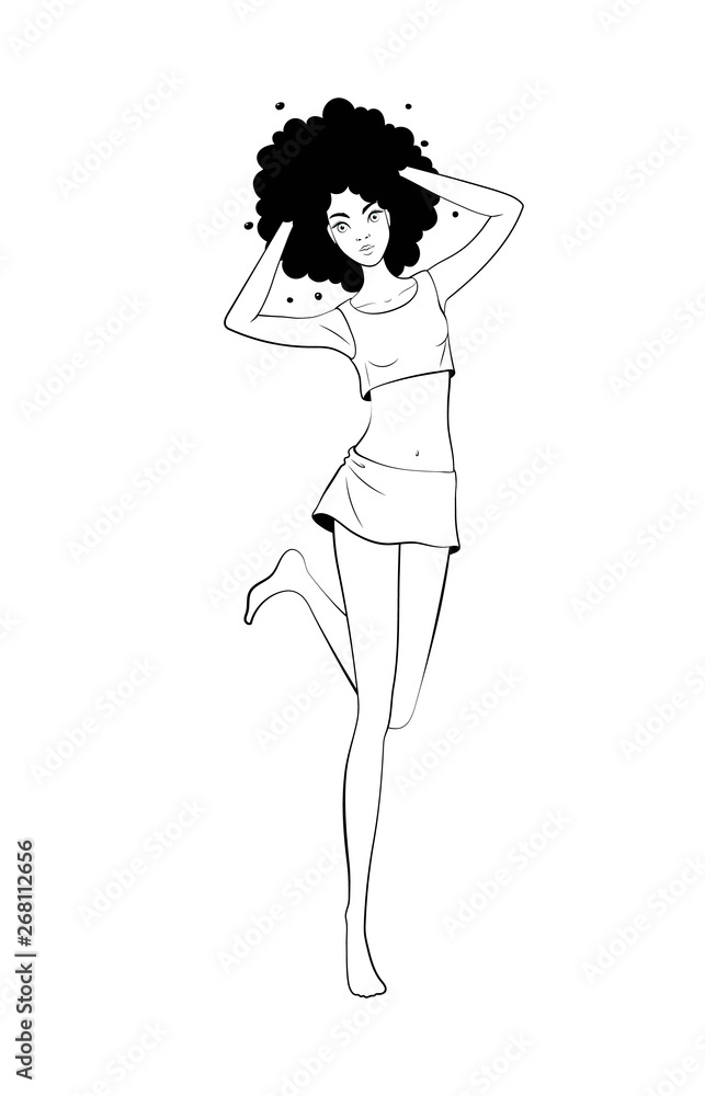 Nbeautiful Girl Coloring Pages Stock Vector - Illustration of