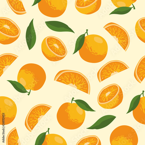 Fototapeta Naklejka Na Ścianę i Meble -  Fruit Seamless Pattern for Background and Wallpaper