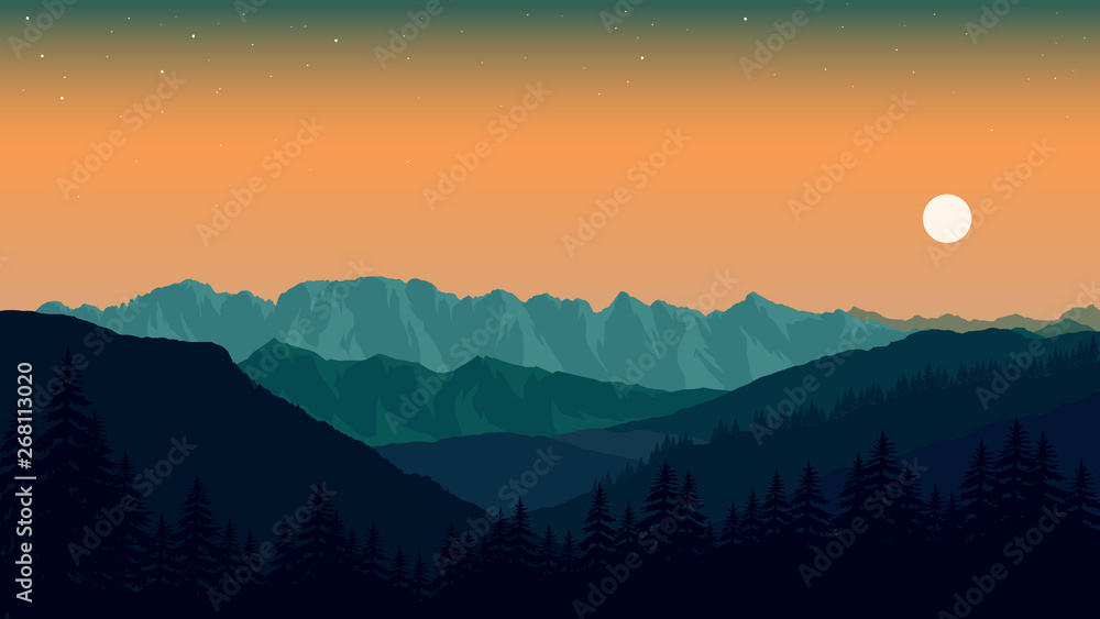 Fototapeta premium Landscape Flat Design Illustration
