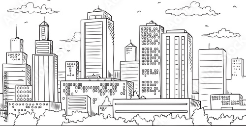 Big City Skyline Drawing