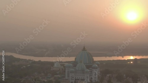 Mayapur TOVP aerial, India, 4k drone footage ungraded/flat photo