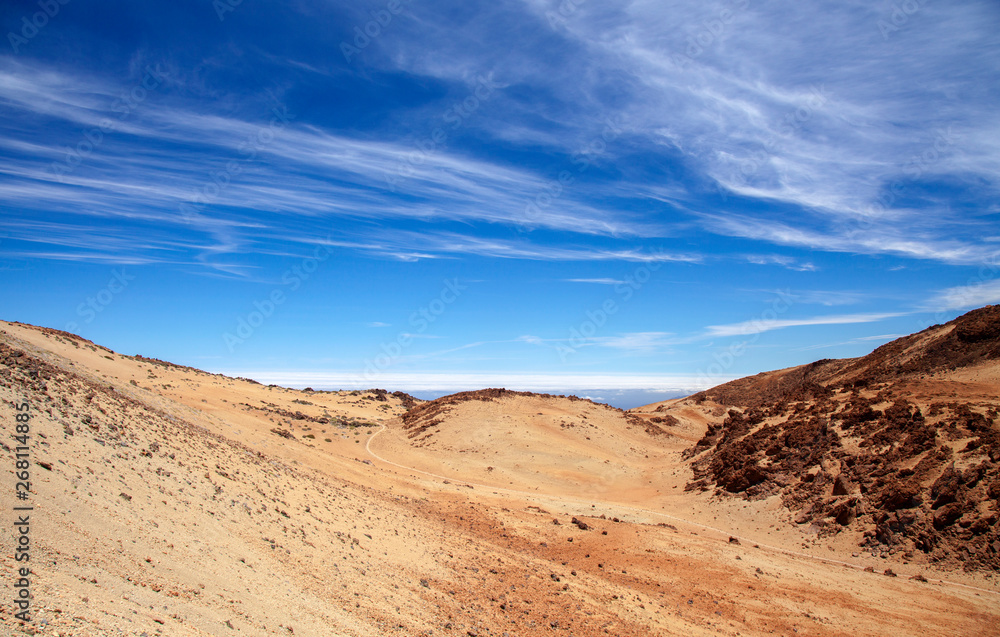 Tenerife, view from hiking path to the summit