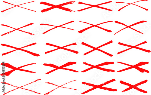 Red Horizontal cross mark set