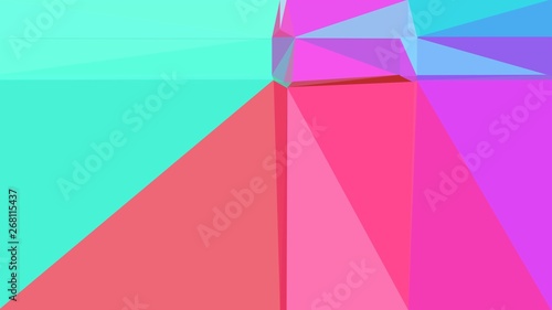 triangle background with hot pink, pale violet red and turquoise colors. backdrop style composition for poster, cards, wallpaper or texture element