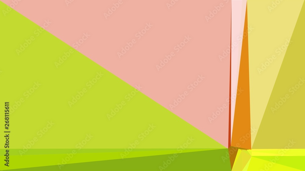 baby pink, yellow green and khaki color geometric triangle background. simple illustration trendy abstract for poster design, cards, wallpaper or texture