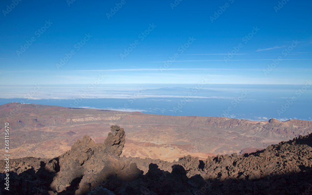 Tenerife, view from hiking path to the summit
