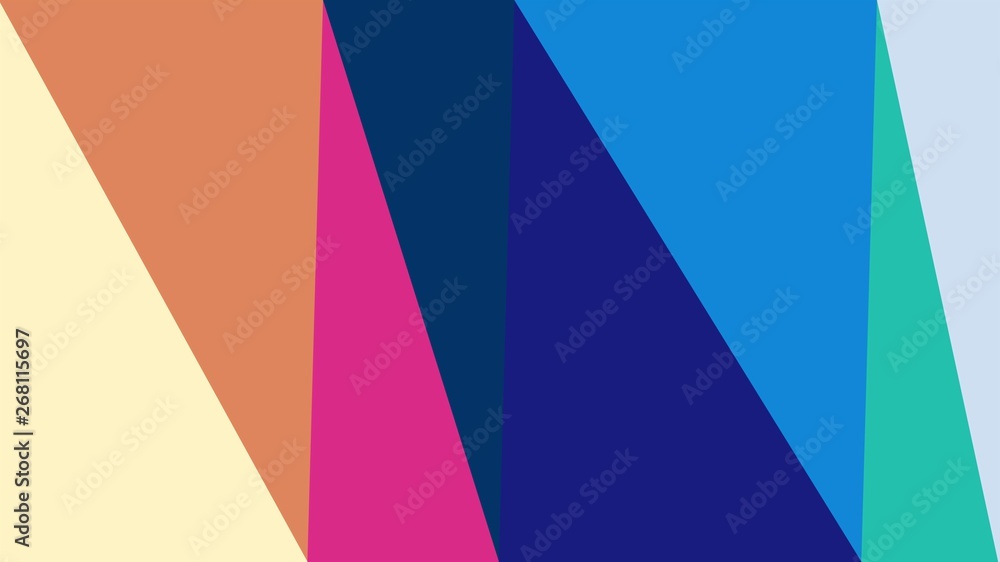 minimalistic triangle geometric background with indian red, midnight blue and antique white colors for poster, cards, wallpaper or background texture