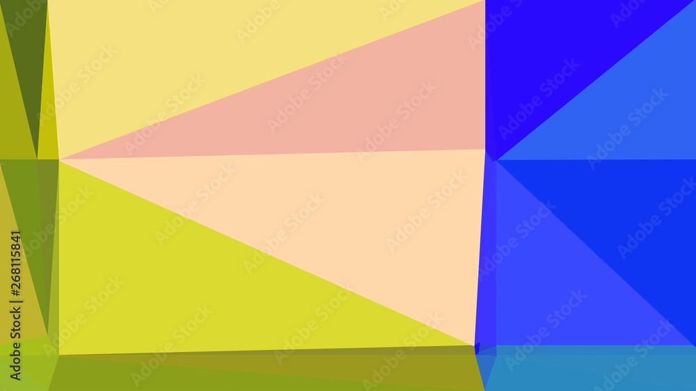 geometric skin, royal blue and yellow green color background. for creative poster, cards, wallpaper or texture design