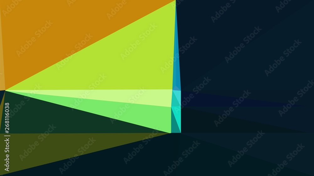Abstract color triangles geometric background with yellow green, green yellow and very dark blue colors for poster, cards, wallpaper or texture Abstract color triangles geometric background with yellow green, green yellow and very dark blue colors for poster, cards, wallpaper or texture
