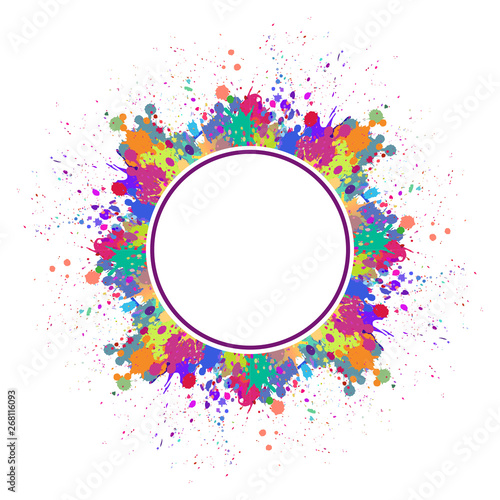 Round digital frame with colored spots