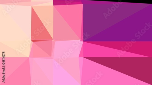 abstract geometric background with triangles and pastel magenta, dark magenta and peach puff colors. for poster, banner, wallpaper or texture