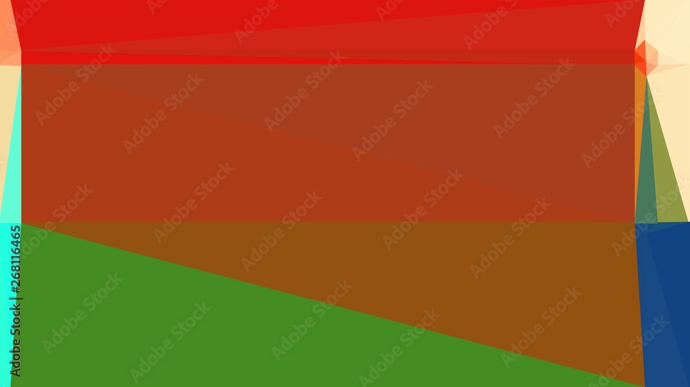 Naklejka premium modern contemporary art with firebrick, sea green and tea green colors. simple geometric background for poster, cards, wallpaper or texture