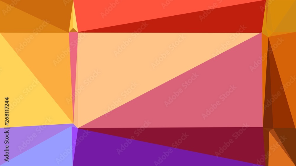 abstract geometric background with triangles and indian red, light salmon and light pastel purple colors. for poster, banner, wallpaper or texture