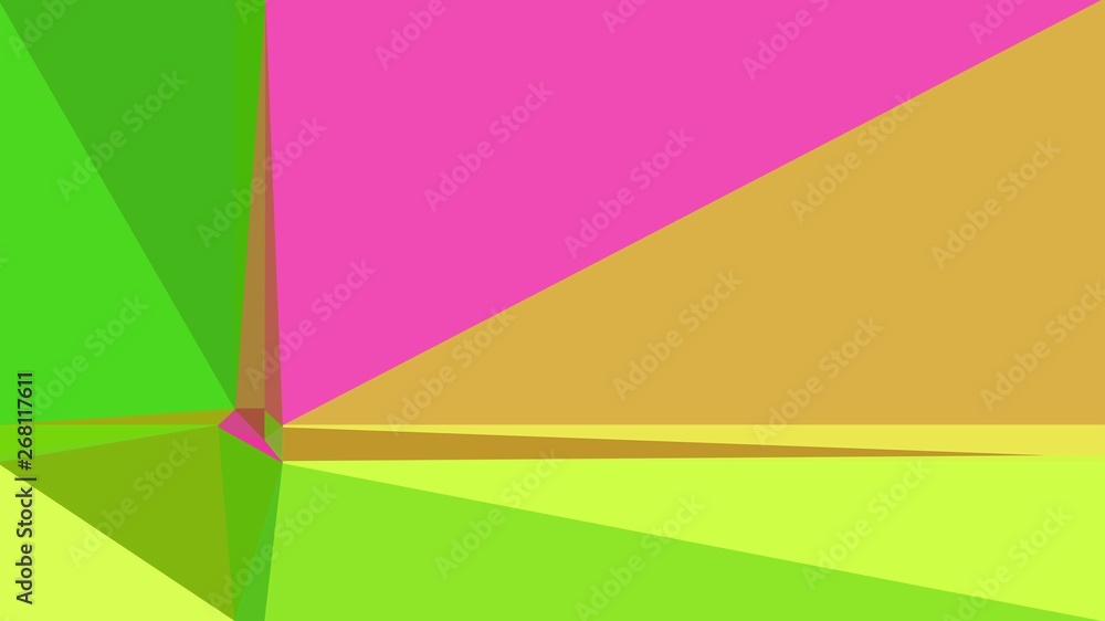 geometric yellow green, neon fuchsia and lime green color background. for creative poster, cards, wallpaper or texture design