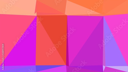 geometric triangles style in tomato, medium orchid and light salmon color. abstract triangles composition. for poster, cards, wallpaper or texture