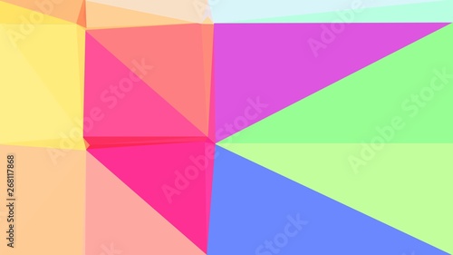 minimalistic triangle geometric background with neon fuchsia, khaki and light sky blue colors for poster, cards, wallpaper or background texture