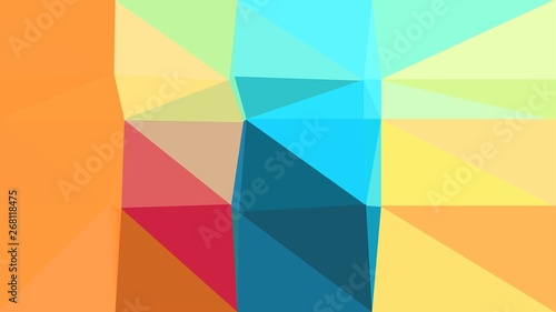 minimalistic triangle geometric background with sandy brown, light sea green and aqua marine colors for poster, cards, wallpaper or background texture
