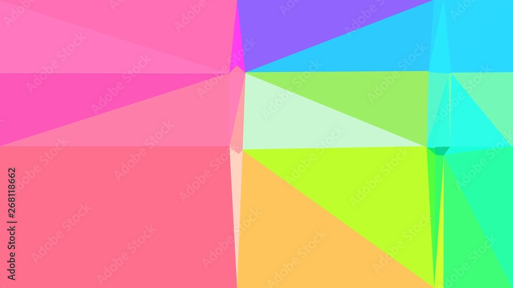 geometric triangles style in hot pink, turquoise and khaki color. abstract triangles composition. for poster, cards, wallpaper or texture