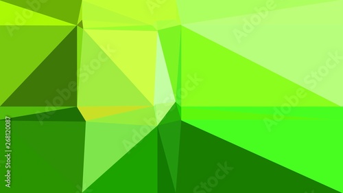 abstract geometric background with triangles and lawn green, pale green and yellow green colors. for poster, banner, wallpaper or texture