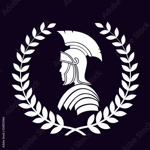 roman centurion icon in laurel wreath