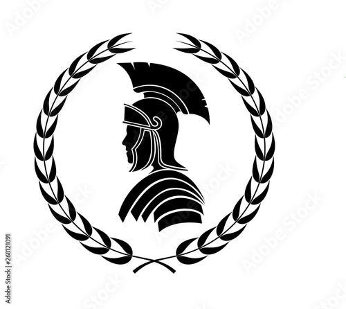 roman centurion icon in laurel wreath