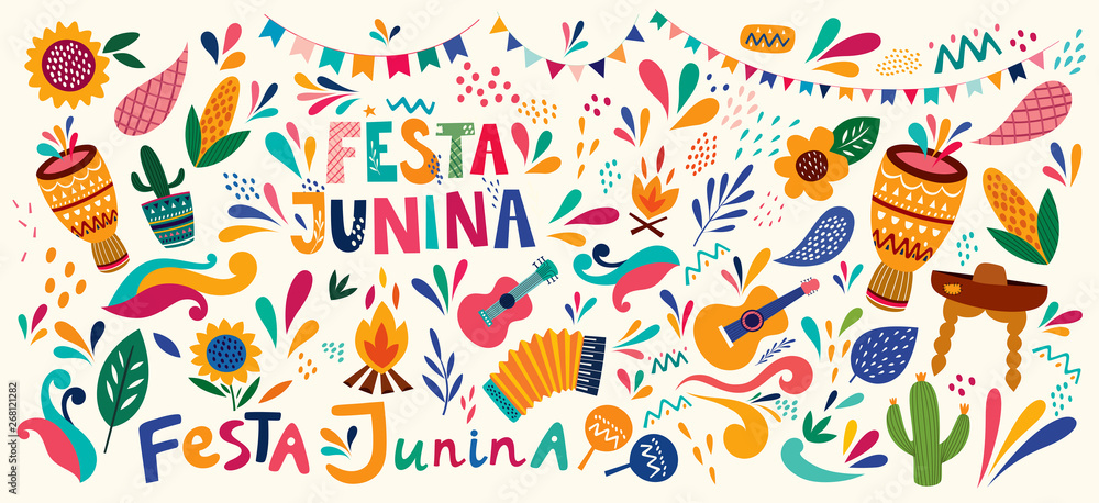 Beautiful vector illustration with design for Brazil holiday Festa Junina