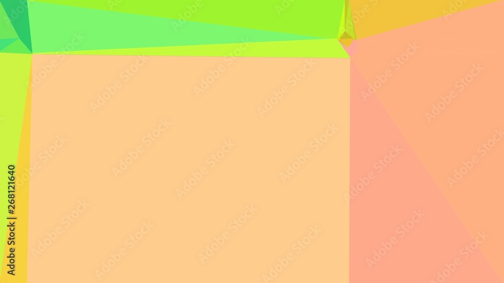 Obraz premium geometric burly wood, pastel green and green yellow color background. for creative poster, cards, wallpaper or texture design