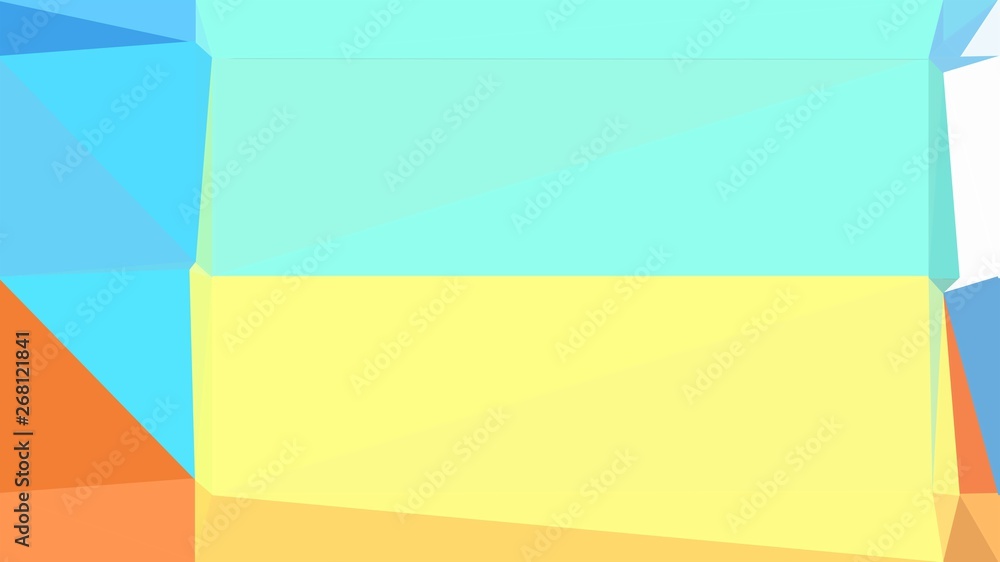Obraz premium modern contemporary art with aqua marine, pastel yellow and sandy brown colors. simple geometric background for poster, cards, wallpaper or texture