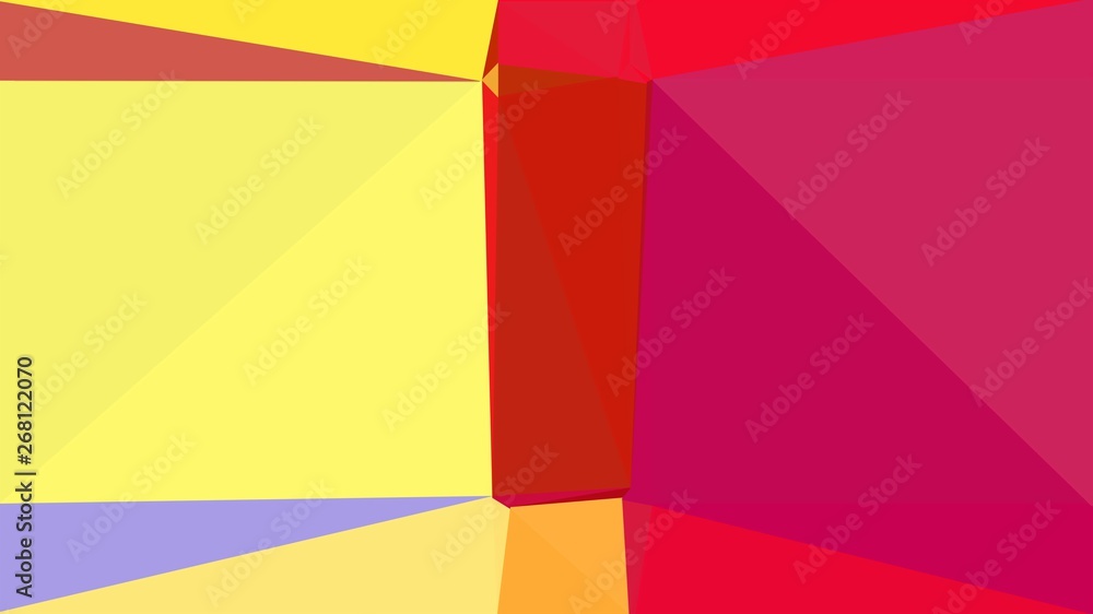 minimalistic triangle geometric background with crimson, khaki and strong red colors for poster, cards, wallpaper or background texture