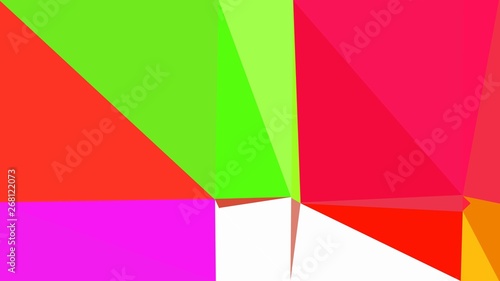 abstract geometric background with triangles and crimson, lawn green and magenta colors. for poster, banner, wallpaper or texture