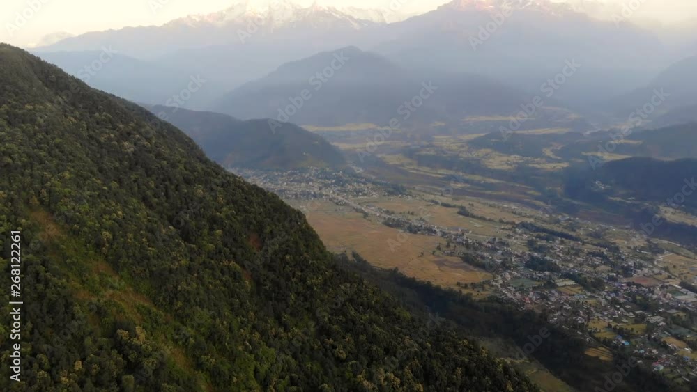4k aerial fly over hills in valley in Nepal 4k aerial fly over hills in valley in Nepal