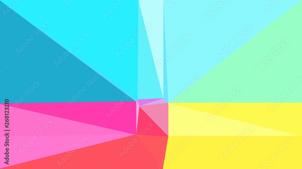 geometric dark turquoise, pastel orange and neon fuchsia color background. for creative poster, cards, wallpaper or texture design